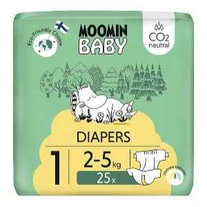 Muumi Moomin Baby 1 Pieluchy antyalergiczne jednorazowe 2-5 kg 25 szt.