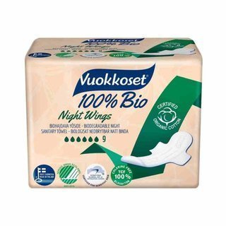 Ekologiczne podpaski ze skrzydełkami na noc Vuokkoset 9 szt.