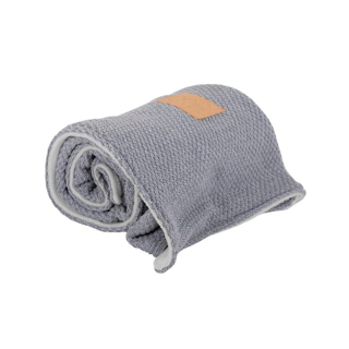 Effii Duży wełniany koc ocieplany szary 75x110