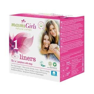 Masmi Girls Ekologiczne wkładki higieniczne ze skrzydełkami dla nastolatek 12 szt.