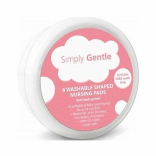 Simply Gentle Wielorazowe wkładki laktacyjne w pudełku z woreczkiem 6 szt.