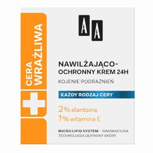 AA Cera Wrażliwa krem nawilżająco-ochronny do każdego rodzaju cery 24h - bezzapachowy 50 ml