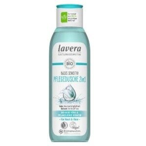 Lavera Basis Sensitiv Pielęgnacyjny żel do mycia ciała i włosów 2w1 z bio-aloesem i roślinną keratyną 500 ml