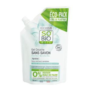 SO'BiO étic Organiczny żel pod prysznic z kwiatem lotosu (opakowanie uzupełniające) 650 ml