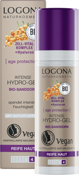 Intensywny hydrożel do twarzy Age Protection z bio-rokitnikiem i kwasem hialuronowym Logona 30 ml