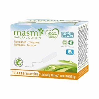 Masmi Organiczne tampony bawełniane bez aplikatora super plus 15 szt.
