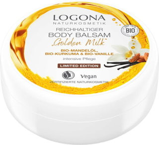 Balsam do ciała Złote Mleko z bio-olejkiem migdałowym, bio-wanilią i bio-kurkumą Logona