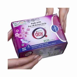 Gentle Day Podpaski ekologiczne na noc z paskiem anionowym 8 szt.