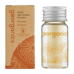 Georganics Naturalna nić dentystyczna dla dzieci Sweet Orange 50 m