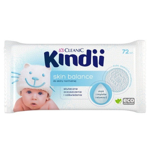 Cleanic Kindii skin balance Hipoalergiczne chusteczki nawilżane 72 szt.