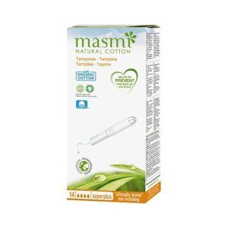 Masmi Organiczne tampony bawełniane z aplikatorem super plus 14 szt.