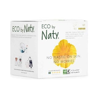 Ekologiczne podpaski higieniczne na noc Eco by Naty 10 szt.