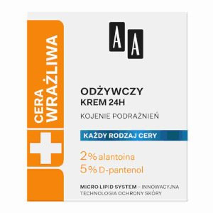 AA Cera Wrażliwa krem odżywczy do każdego rodzaju cery 24h - bezzapachowy 50 ml