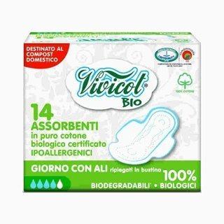 Vivicot Bio Podpaski ze skrzydełkami dla alergików na dzień 14 szt.