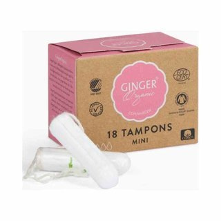 Ginger Organic Tampony bez aplikatora Mini 18 szt.