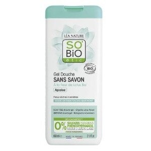 SO'BiO étic Organiczny żel pod prysznic z kwiatem lotosu do skóry suchej i wrażliwej