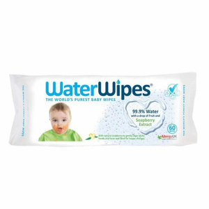 WaterWipes Chusteczki nawilżane czystą wodą z dodatkiem orzechów mydlanych 60 szt.