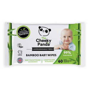 Bambusowe bezzapachowe chusteczki nawilżane dla dzieci i niemowląt The Cheeky Panda 64 szt.