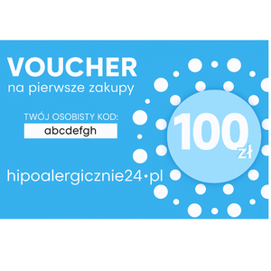 Voucher podarunkowy 100 zł na produkty hipoalergiczne i naturalne w sklepie hipoalergicznie24.pl