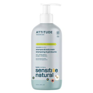 Attitude Sensitive Natural Bezzapachowy szampon i żel do mycia dla niemowląt 2w1 z łagodzącym owsem 473 ml