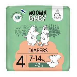 Muumi Moomin Baby 4 Pieluchy antyalergiczne jednorazowe 7-14 kg 42 szt.
