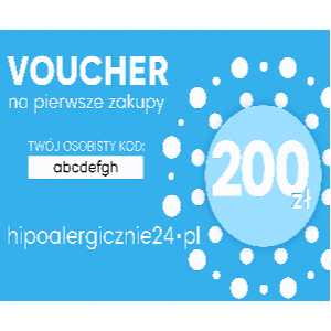 Voucher podarunkowy 200 zł na produkty hipoalergiczne i naturalne w sklepie hipoalergicznie24.pl