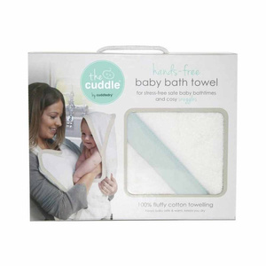 Cuddle Bawełniany ręcznik fartuch biały / miętowy