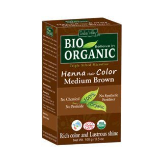 Indus Valley Henna farba do włosów na bazie henny średni brąz 100 g