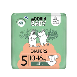 Muumi Moomin Baby 5 Pieluchy antyalergiczne jednorazowe 10-16 kg 44 szt.
