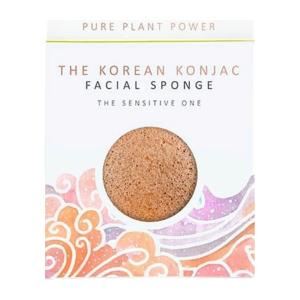 Gąbka Konjac The Elements  Powietrze z różową glinką i rumiankiem  cera wrażliwa