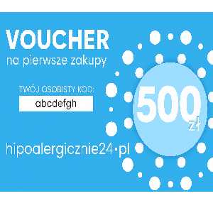 Voucher podarunkowy 500 zł na produkty hipoalergiczne i naturalne w sklepie hipoalergicznie24.pl