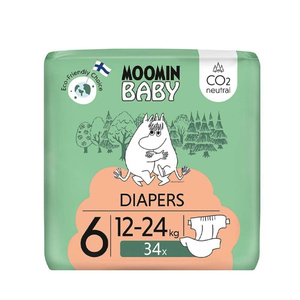 Muumi Moomin Baby 6 Pieluchy antyalergiczne jednorazowe 12-24 kg 34 szt.