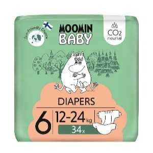 Muumi Moomin Baby 6 Pieluchy antyalergiczne jednorazowe 12-24 kg 34 szt.
