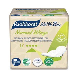 Vuokkoset BIO Podpaski ze skrzydełkami normal 12 szt.
