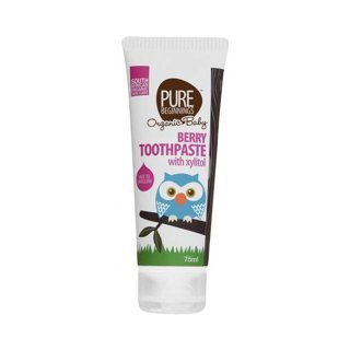 Pure Beginnings Organic Baby Pasta do zębów bez fluoru z ksylitolem o smaku dojrzałych malin 75 ml