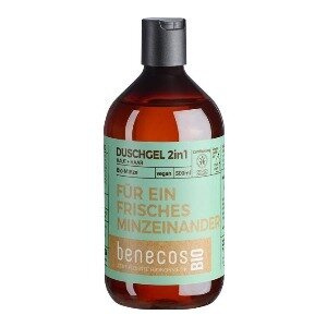 Benecos Żel do mycia ciała i włosów 2w1 z bio-miętą 500 ml