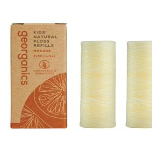 Georganics Naturalna nić dentystyczna dla dzieci Sweet Orange 2 x 50 m REFILL