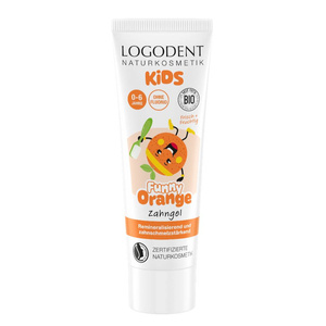 Logodent Kids Żel do zębów bez fluoru dla dzieci 0-6 lat Funny Orange