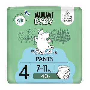 Muumi Moomin Baby 4 Pieluchomajtki ekologiczne jednorazowe 7-11kg 40 szt.