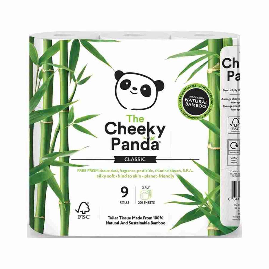 Ekologiczny papier toaletowy z bambusa trzywarstwowy The Cheeky Panda 9 rolek